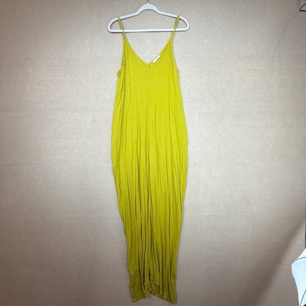 Lovestitch Chartreuse Green Harem Maxi Dress Rayon Gauze S/M